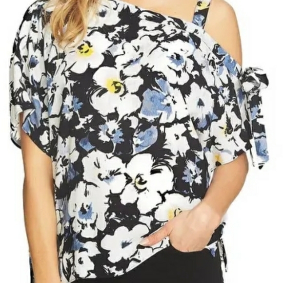 1.STATE New Printed One Shoulder Top Size S - Picture 4 of 10